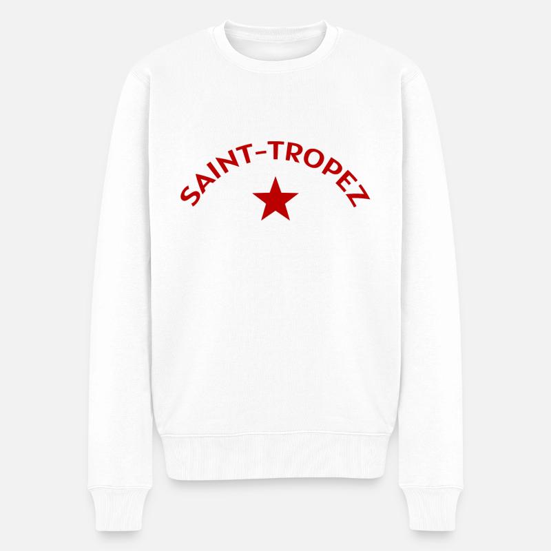 Saint Tropez - France - Cote d´Azur - Männer Premium Bio Pullover - Weiß