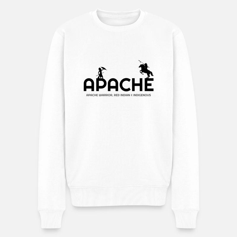 Alles über Apache, Apache Indian, Apache hoodies, A - Männer Premium Bio Pullover - Weiß