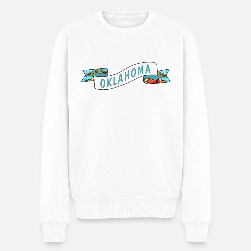 Oklahoma - Männer Premium Bio Pullover - Weiß