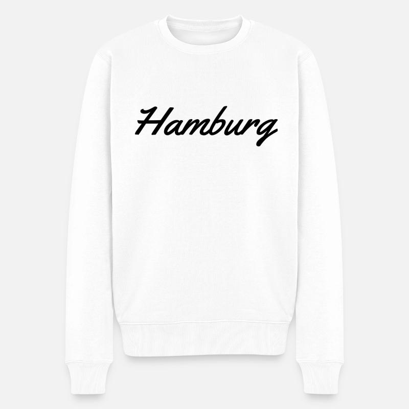Hamburg - Männer Premium Bio Pullover - Weiß