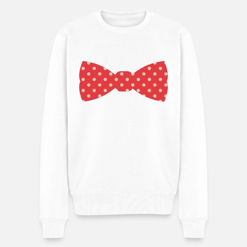 Fliege - Männer Premium Bio Pullover - Weiß