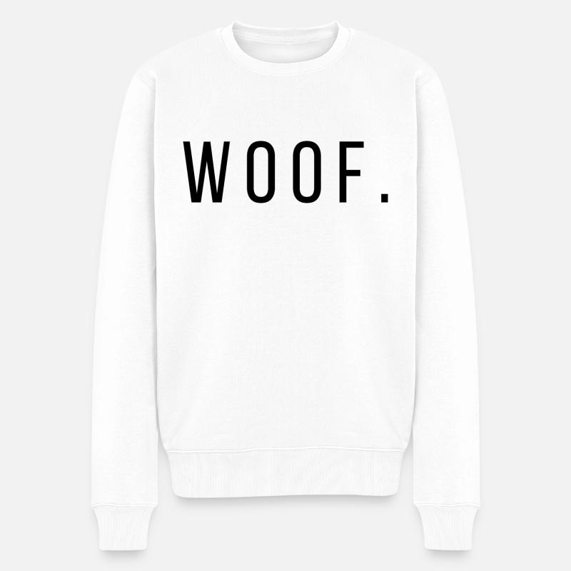 Quotes Woof LSBTFRQ - Männer Premium Bio Pullover - Weiß