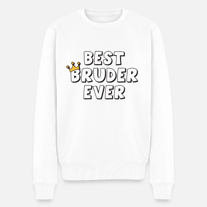 Best Bruder Ever - Männer Premium Bio Pullover - Weiß