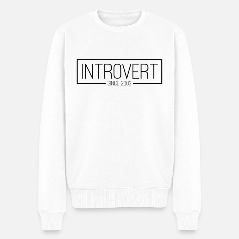 Introverti depuis 2003 noir - Pull Premium bio Homme - blanc