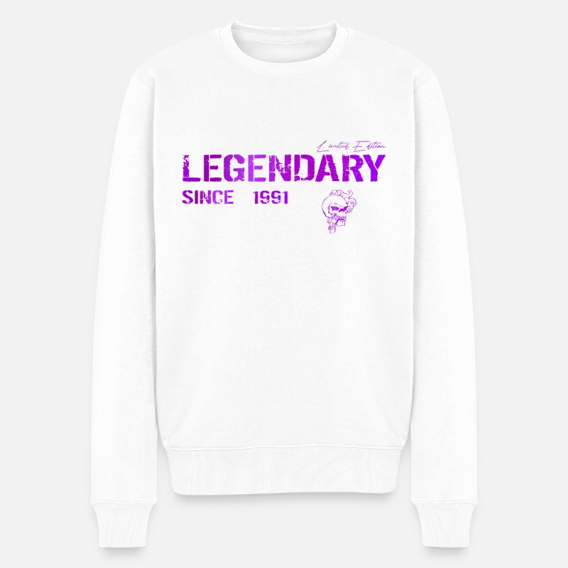 Legendary since 1991 Geschenk - Männer Premium Bio Pullover - Weiß