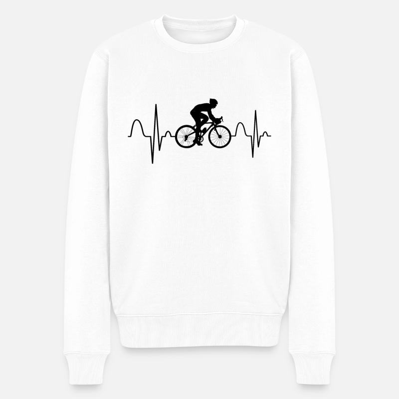 Fahrrad Schwarz - Männer Premium Bio Pullover - Weiß