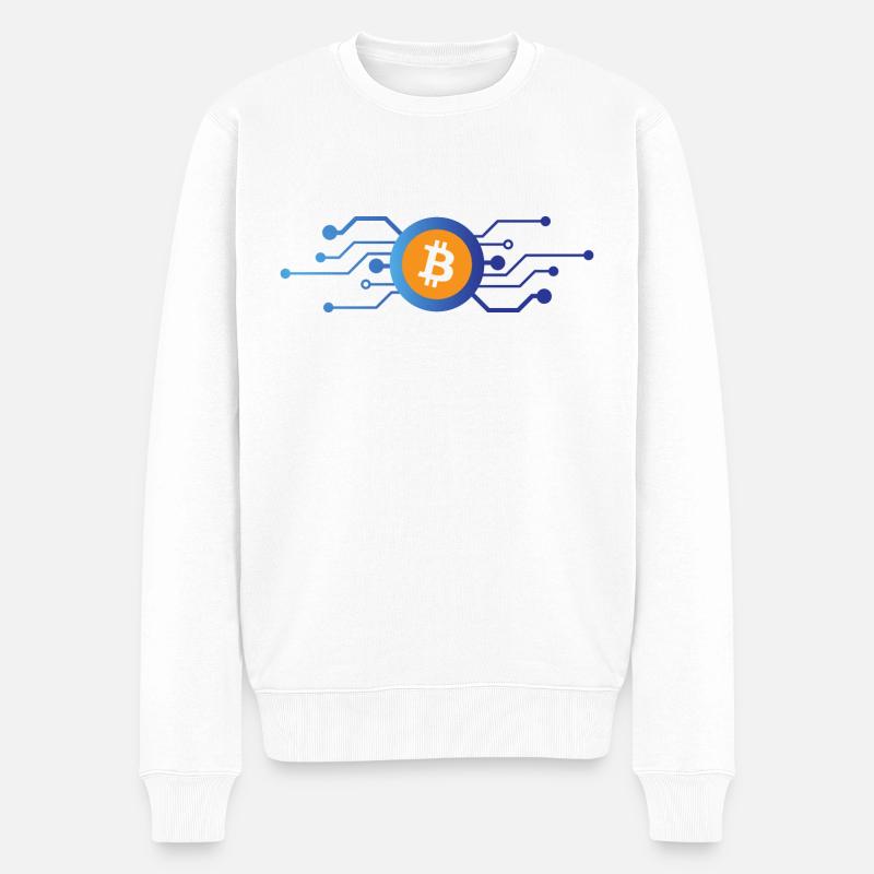 Bitcoin - Männer Premium Bio Pullover - Weiß