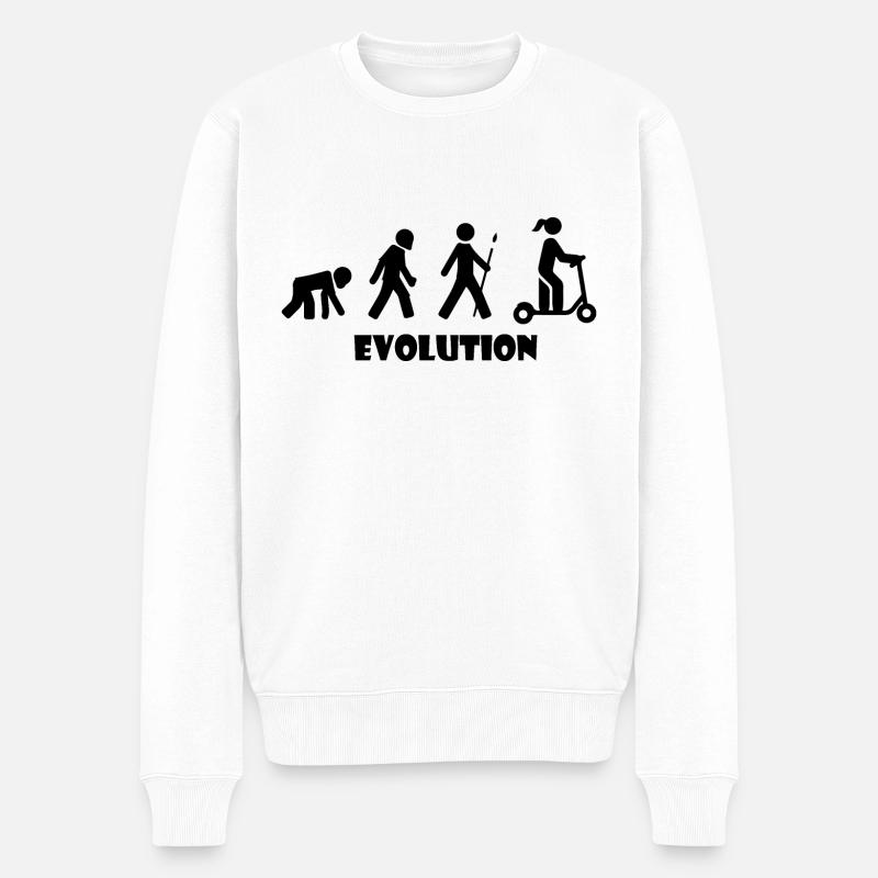 E-Scooter Roller Scooter - Männer Premium Bio Pullover - Weiß