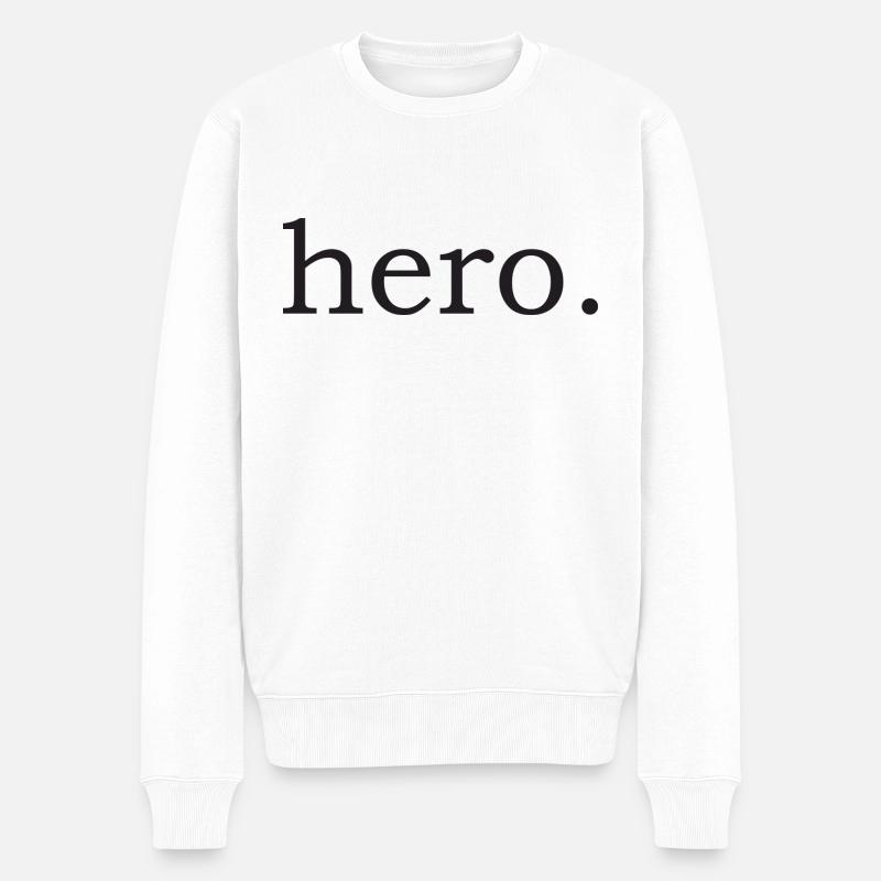 Hero Held Dad Vatertag Papa Geschenkidee - Männer Premium Bio Pullover - Weiß