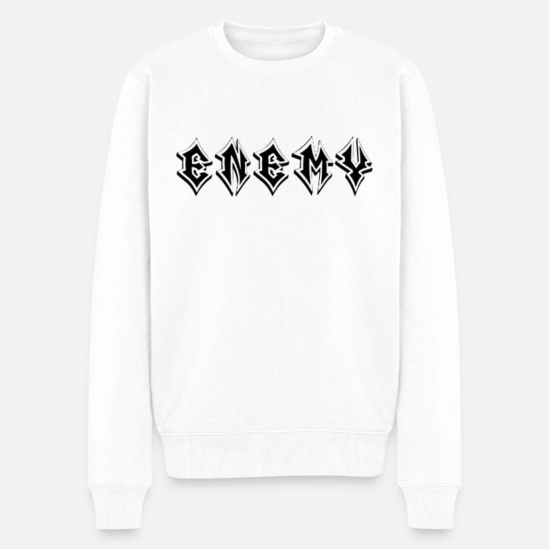 Enemy - Männer Premium Bio Pullover - Weiß