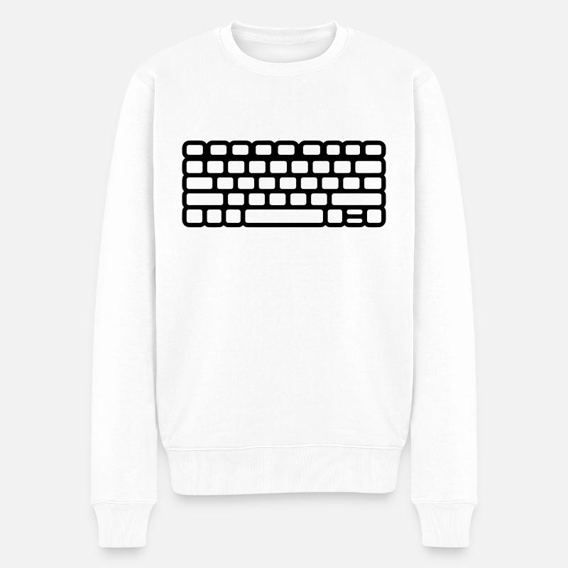 Tastatur - Männer Premium Bio Pullover - Weiß