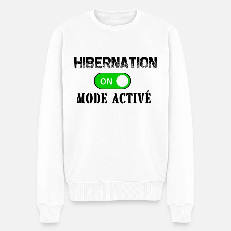 hibernation mode activé - Pull Premium bio Homme - blanc