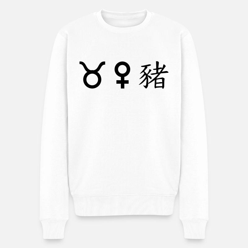 Taureau Vénus Cochon - Pull Premium bio Homme - blanc