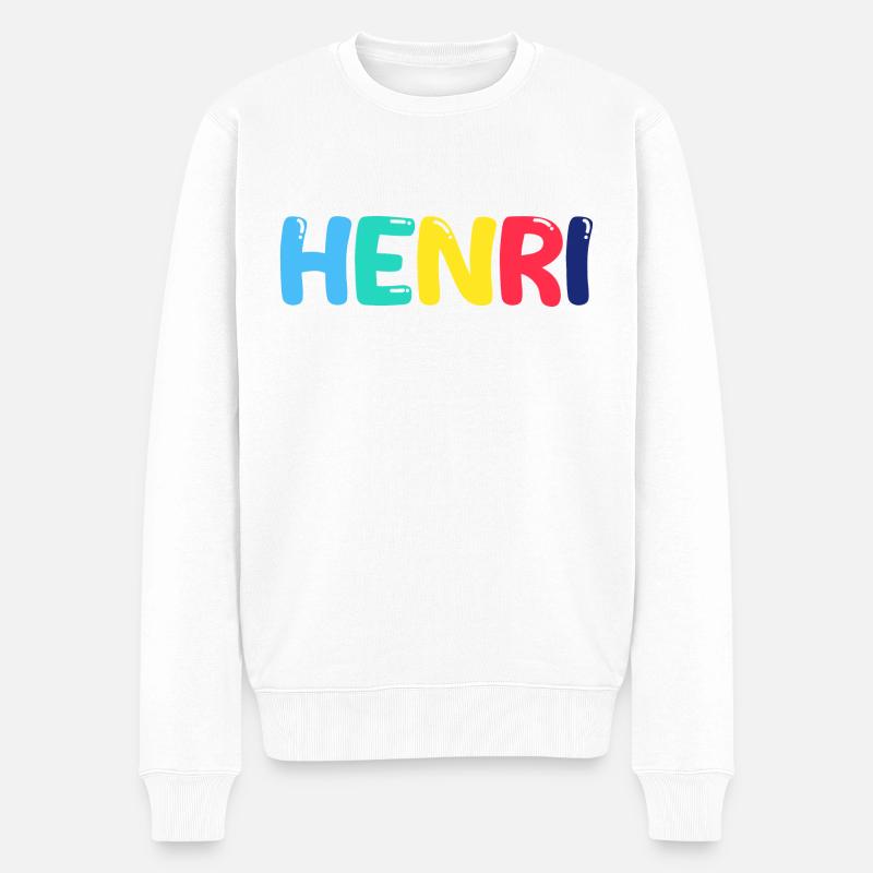 Nom - Henri - Pull Premium bio Homme - blanc