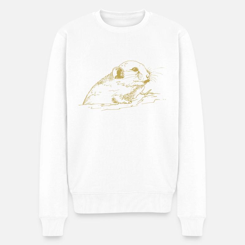 Dessins illustrés avec la souris - Pull Premium bio Homme - blanc