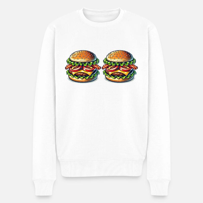 Burger - Pull Premium bio Homme - blanc