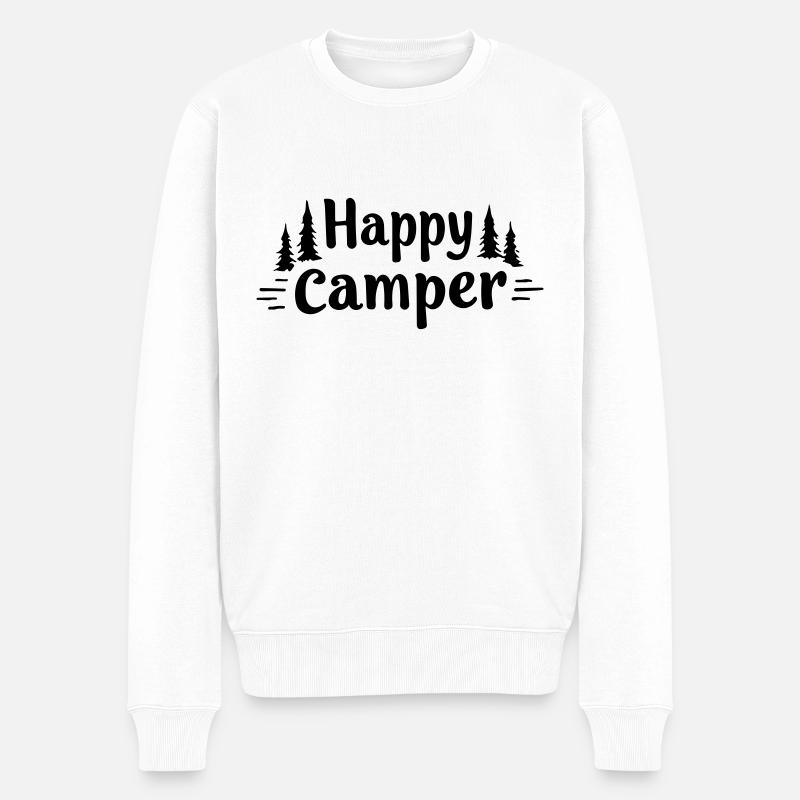 campeur heureux - Pull Premium bio Homme - blanc