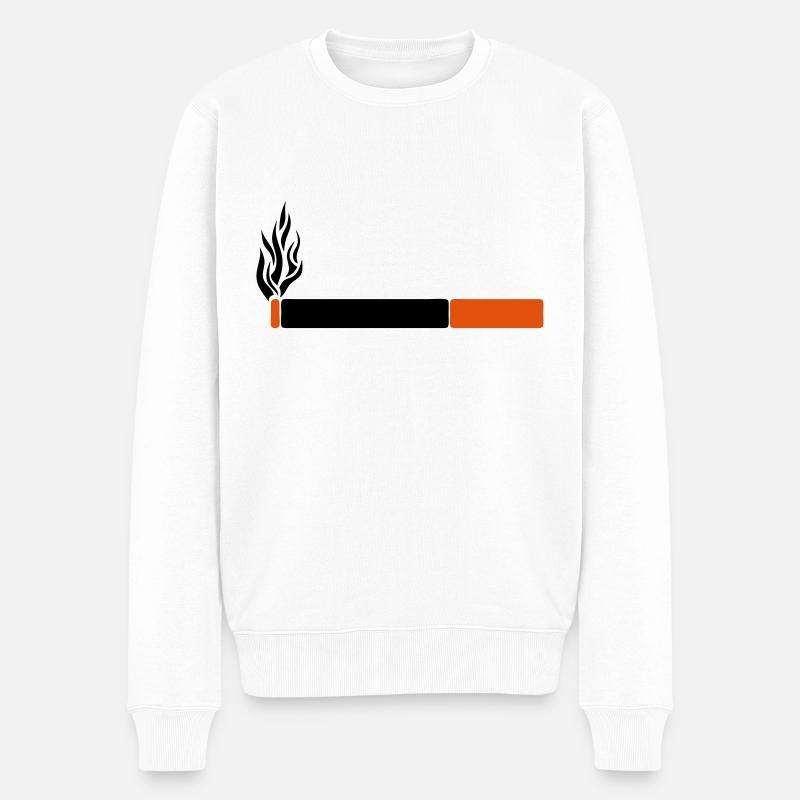 Zigarette Zigarette Zigarre Symbol ikone - Männer Premium Bio Pullover - Weiß