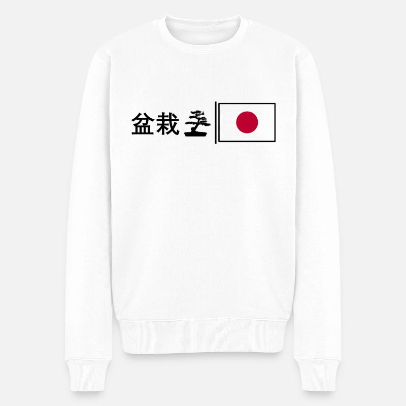 Bonsai - Männer Premium Bio Pullover - Weiß