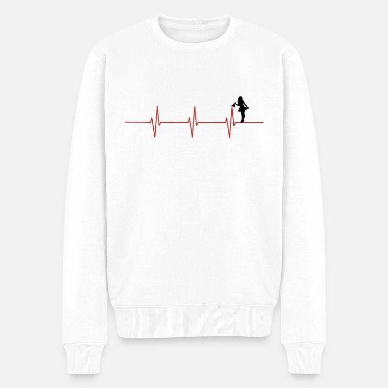Herzschlag Reinigung - Männer Premium Bio Pullover - Weiß