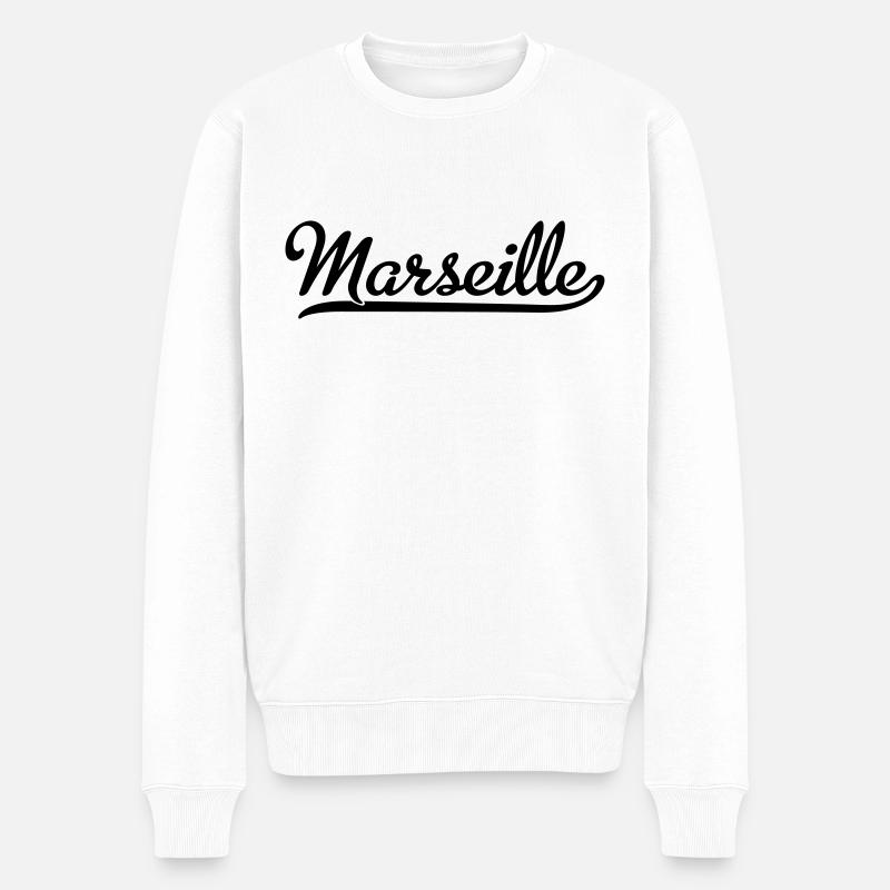 Marseille - Männer Premium Bio Pullover - Weiß
