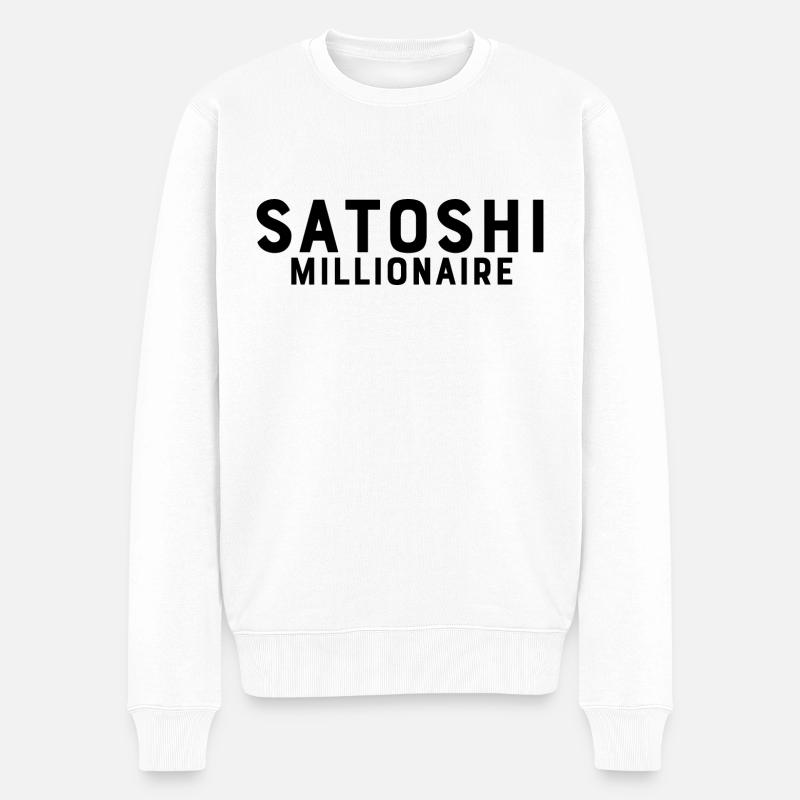 Satoshi Millionär - Männer Premium Bio Pullover - Weiß