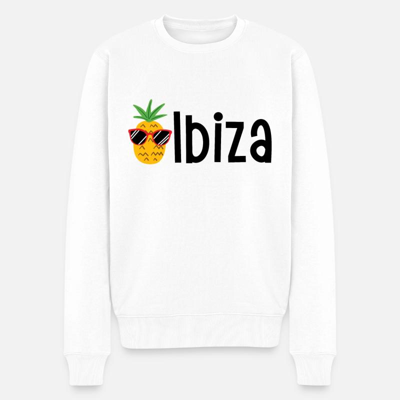 Ibiza - Männer Premium Bio Pullover - Weiß