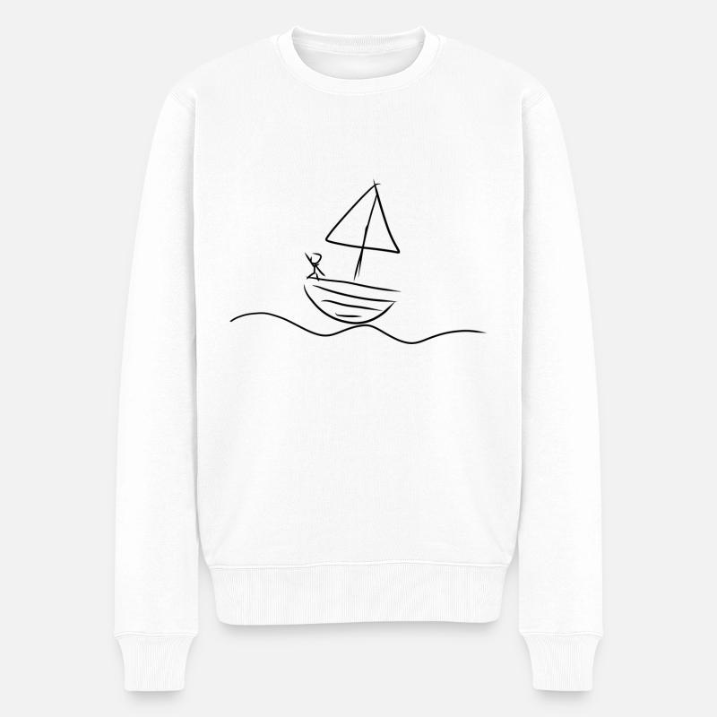 Eau de bateau - Pull Premium bio Homme - blanc