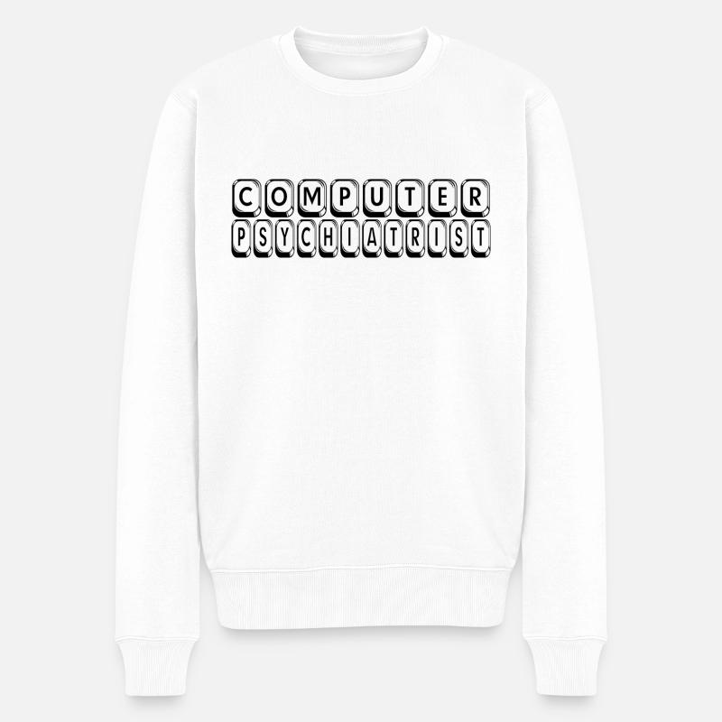 Computer Psychiatrist - Männer Premium Bio Pullover - Weiß