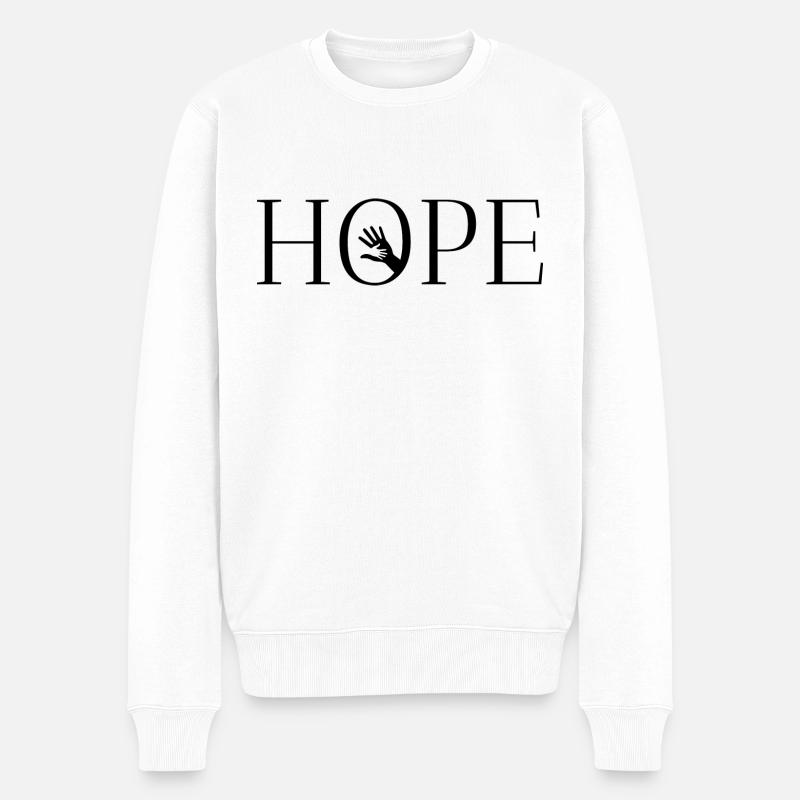 espoir main dans la main - Pull Premium bio Homme - blanc