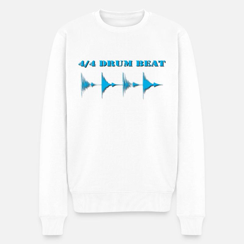 Drumbeat waveform - Männer Premium Bio Pullover - Weiß