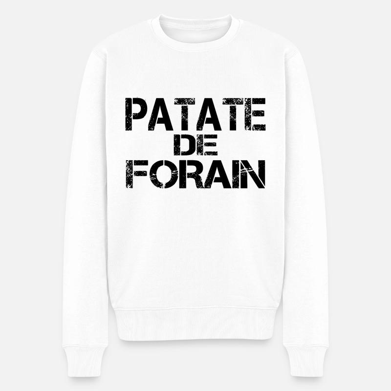 Patate forain noir - Pull Premium bio Homme - blanc
