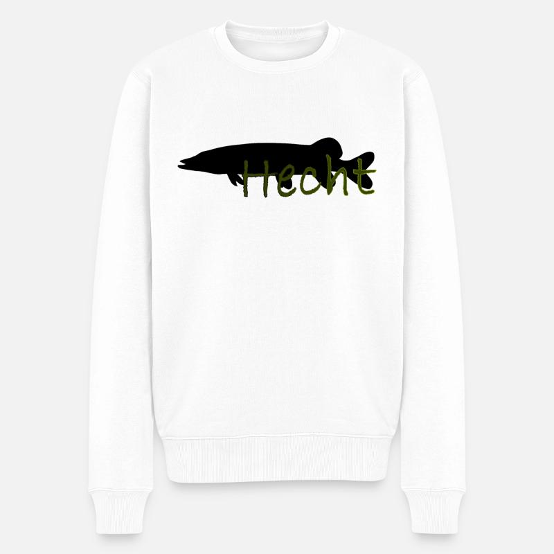 Hecht - Männer Premium Bio Pullover - Weiß