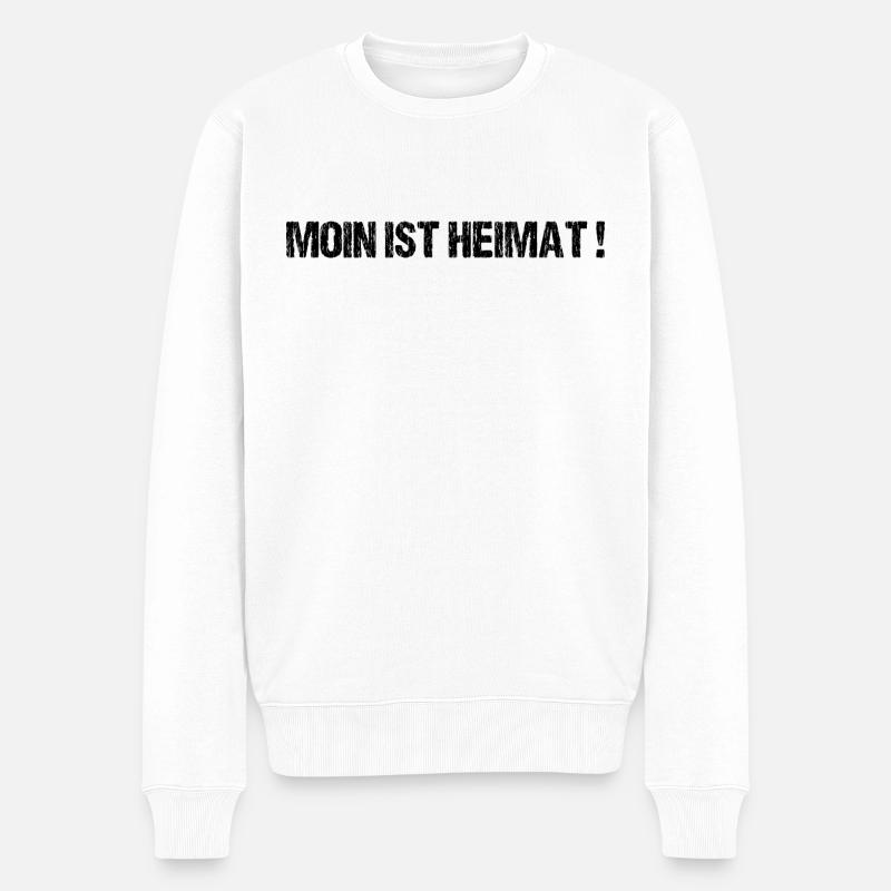Moin Sprüche Hamburg Norden Heimat Geschenk - Männer Premium Bio Pullover - Weiß