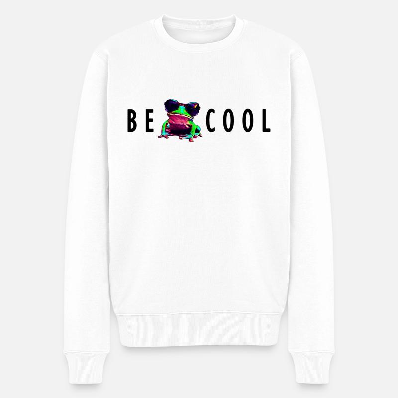 frog be cool - Männer Premium Bio Pullover - Weiß