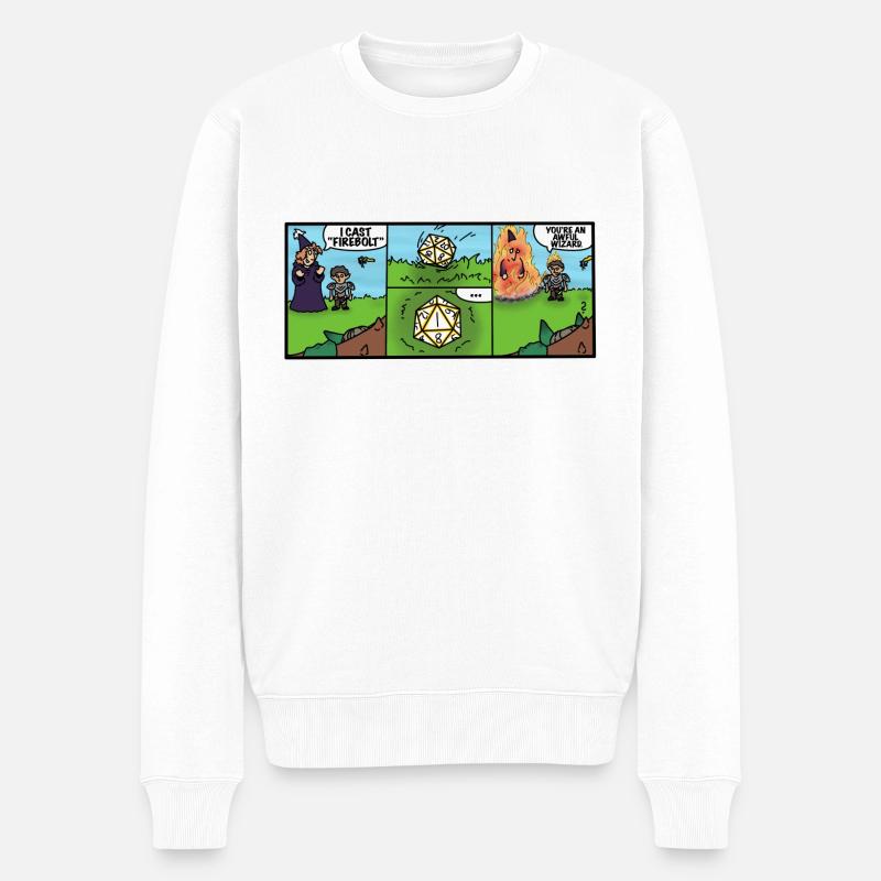 Kurzer Comic - Männer Premium Bio Pullover - Weiß