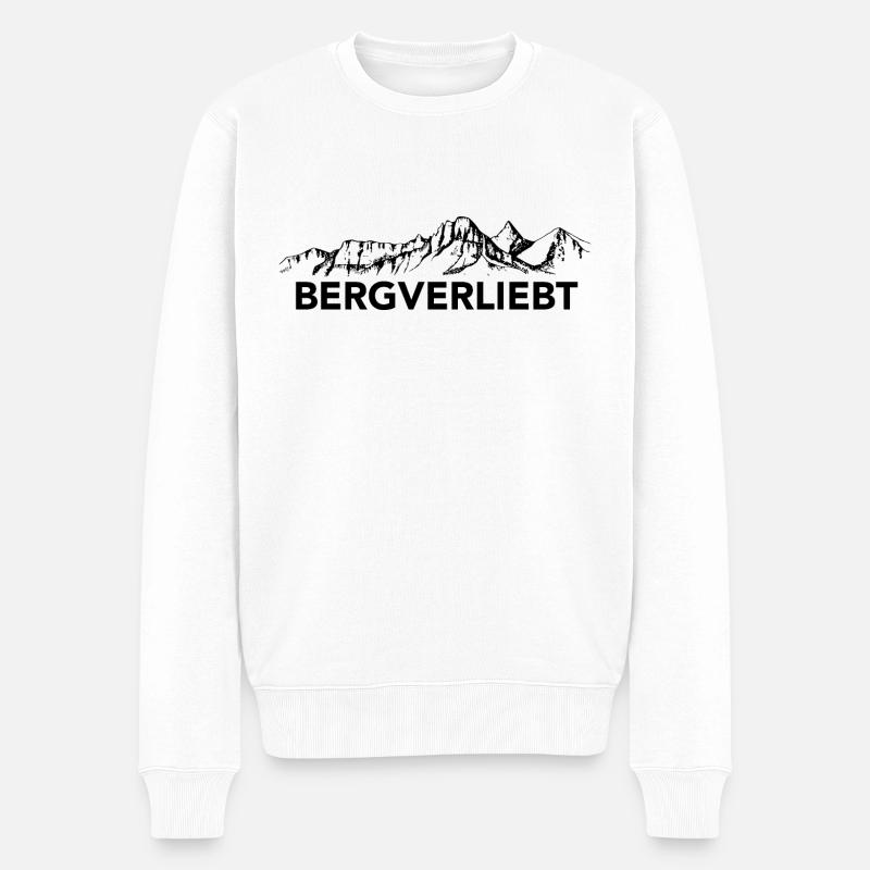 Bergverliebt - - Männer Premium Bio Pullover - Weiß