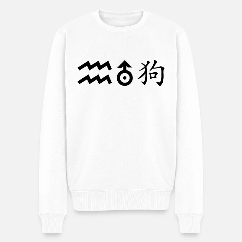 wassermann uranus hund - Männer Premium Bio Pullover - Weiß