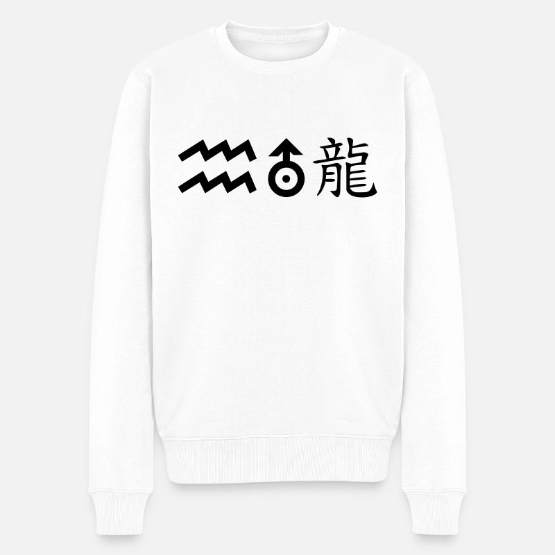 wassermann uranus drache - Männer Premium Bio Pullover - Weiß