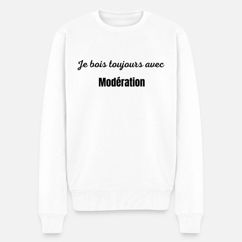 Je bois avec modération - Pull Premium bio Homme - blanc