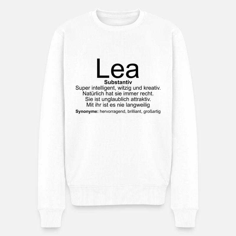 Name Definition Lea - Männer Premium Bio Pullover - Weiß