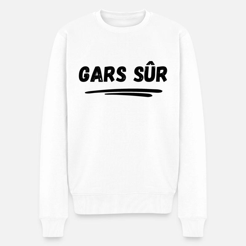gars sûr - Pull Premium bio Homme - blanc