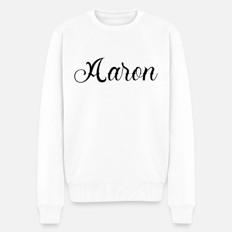 aaron - Männer Premium Bio Pullover - Weiß