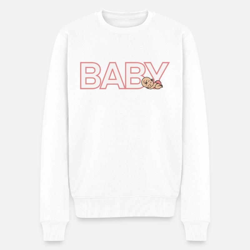 Baby Mädchen - Männer Premium Bio Pullover - Weiß