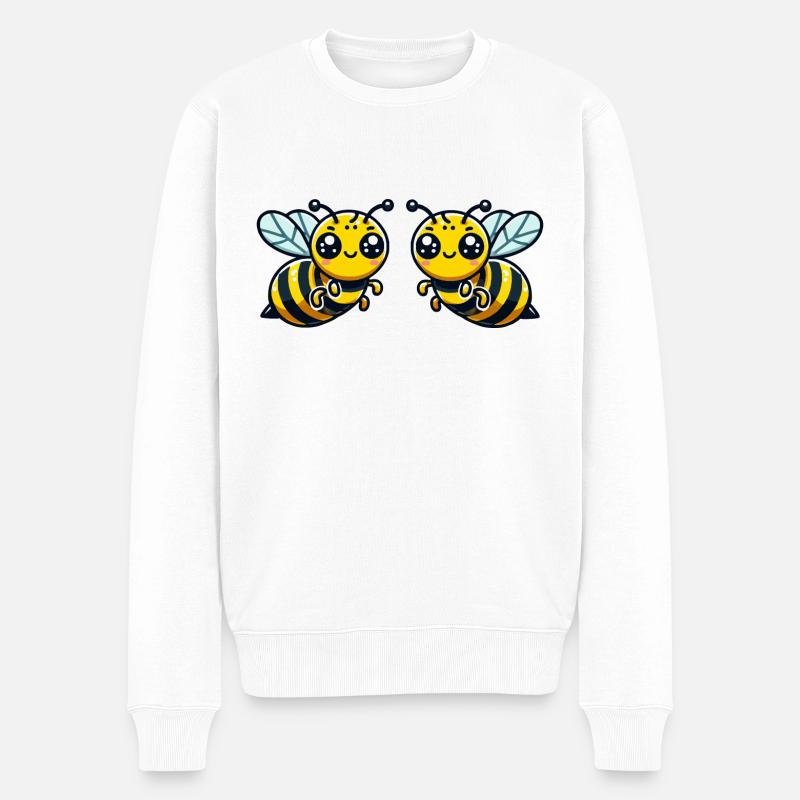 bienen wespe 2 - Männer Premium Bio Pullover - Weiß