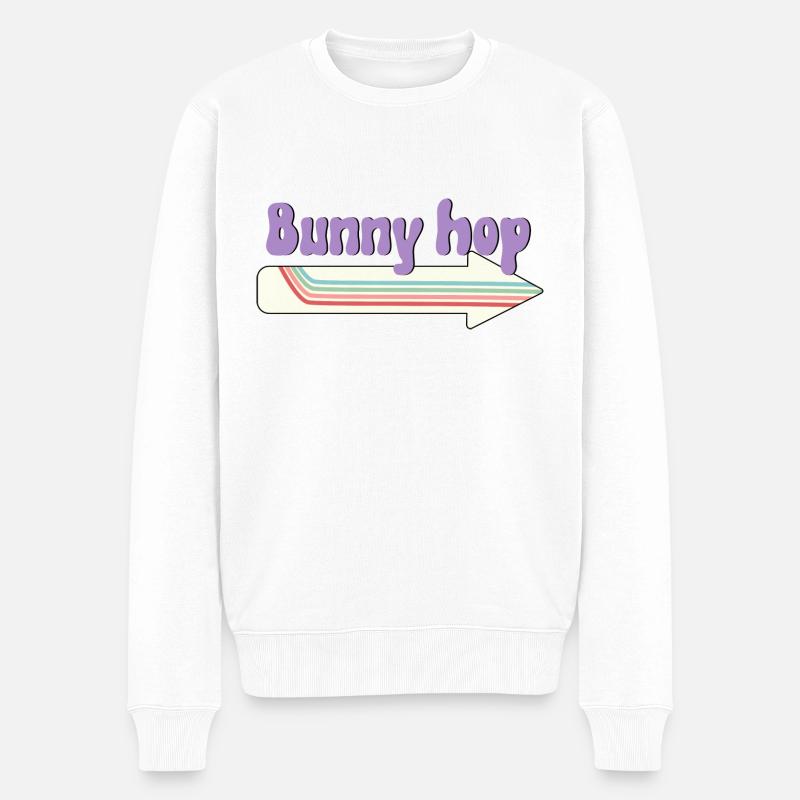 Bunny Hop - Männer Premium Bio Pullover - Weiß