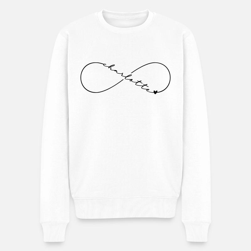 Charlotte Name Symbole de l’infini - Pull Premium bio Homme - blanc