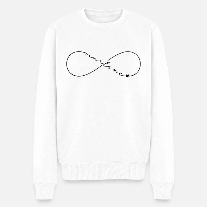 Marlene Name Infinity Symbol - Men's Premium Organic Jumper - white