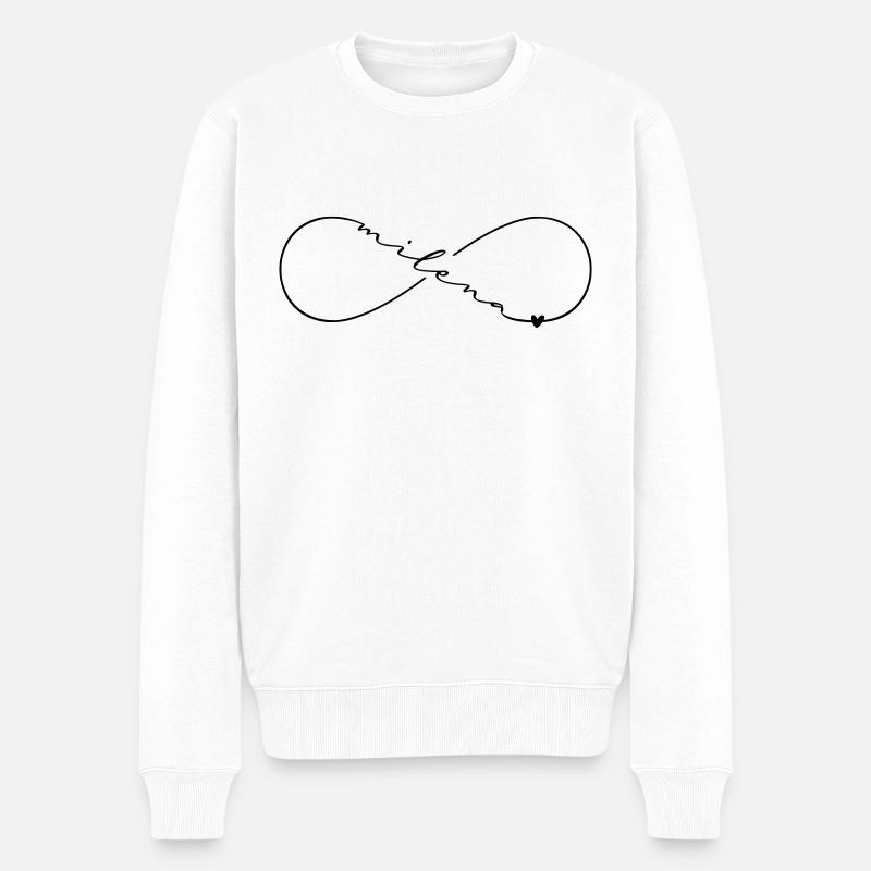 Milena Name Infinitysymbol - Männer Premium Bio Pullover - Weiß