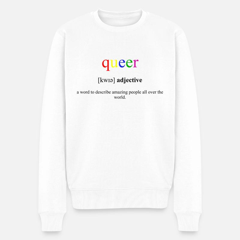 Queer (homosexuell) Definition Dictionary - Männer Premium Bio Pullover - Weiß